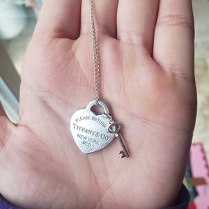 FINAL PRICESilver Tiffany Necklace (Heart and Key)